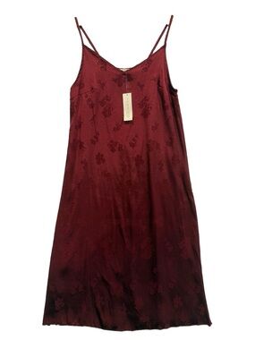 See You Monday NWT Burgundy Satin Jacquard Slip Dress